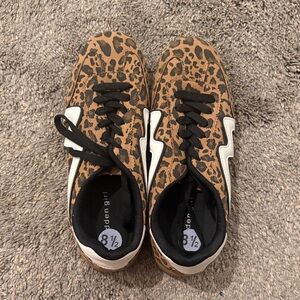 Madden Girl Leopard Print Sneakers - Tan & Black